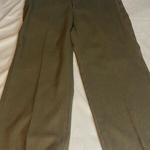 Savane Khaki Textured Pants